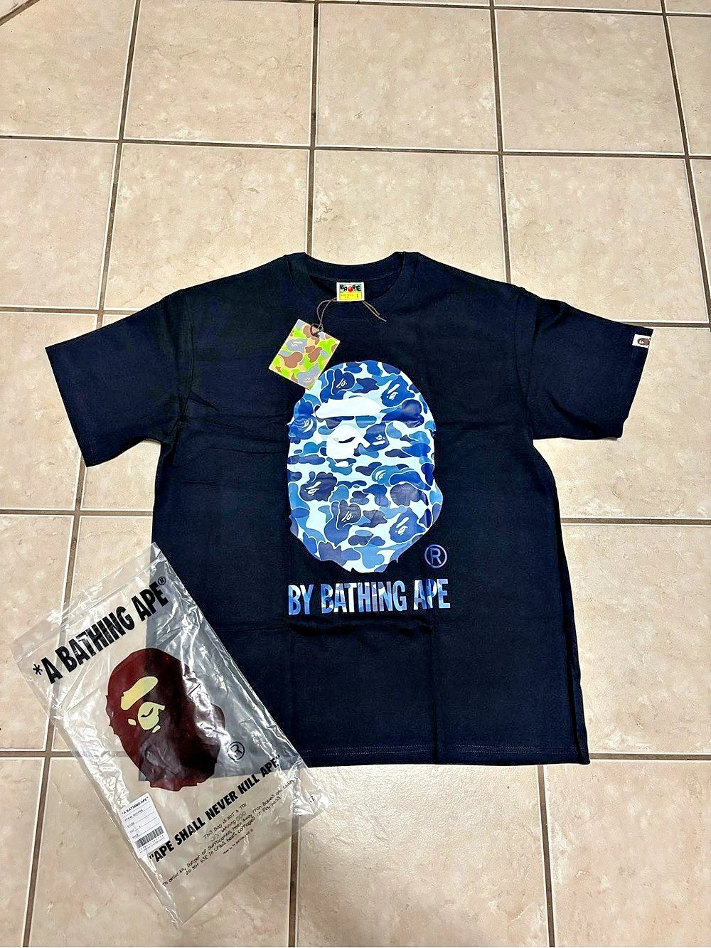 A Bathing Ape ABC Camo By Bathing Ape Tee Camo Graphic Tee in Black Size Large